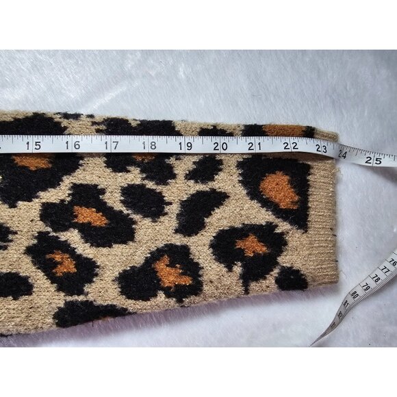 Midnight Velevet Mock Turtle Neck Animal Print Sweater Dress-Tan Multiprint-SZ M - Picture 6 of 9